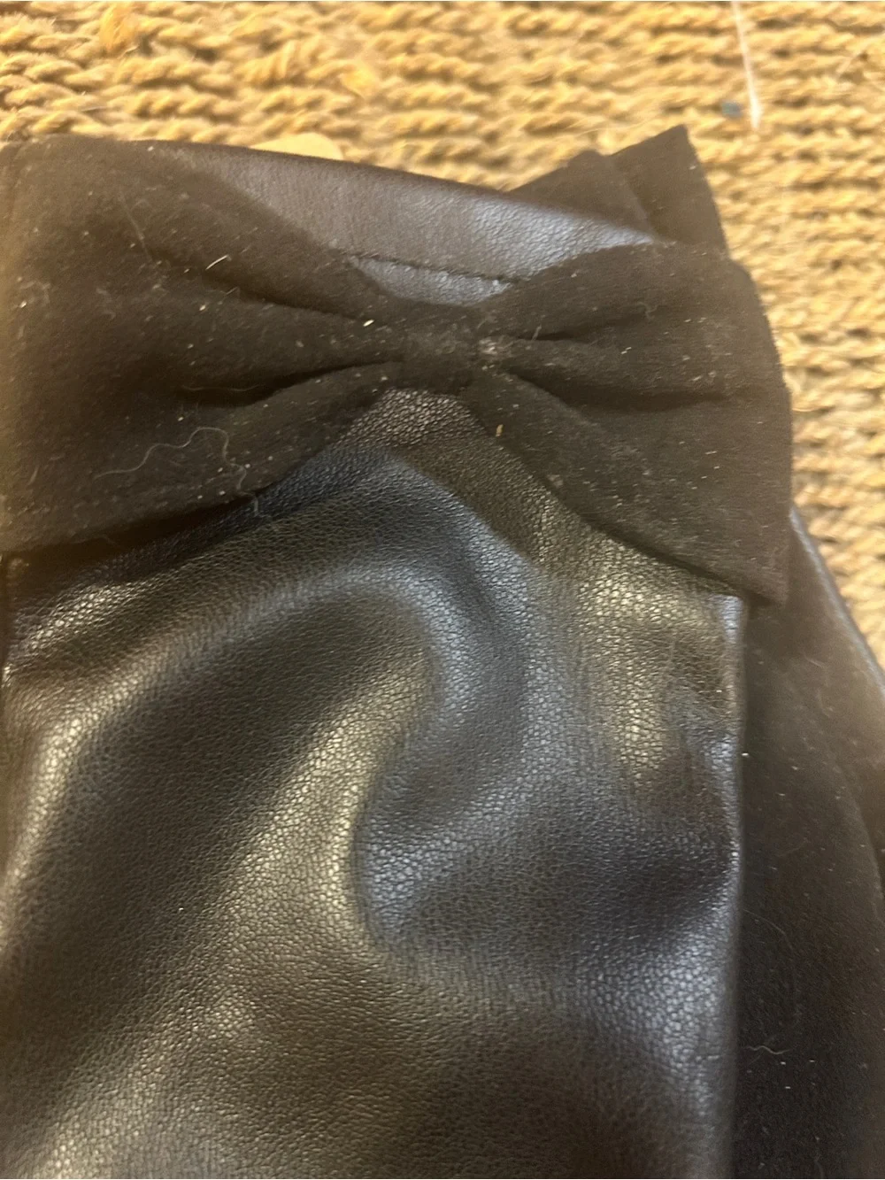 Classic Black Women's Dress Gloves with Bow Detail